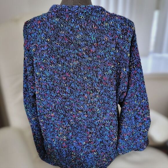 Vtg 80s multicolour graphic crewneck pullover oversized sweater - Picture 2 of 10